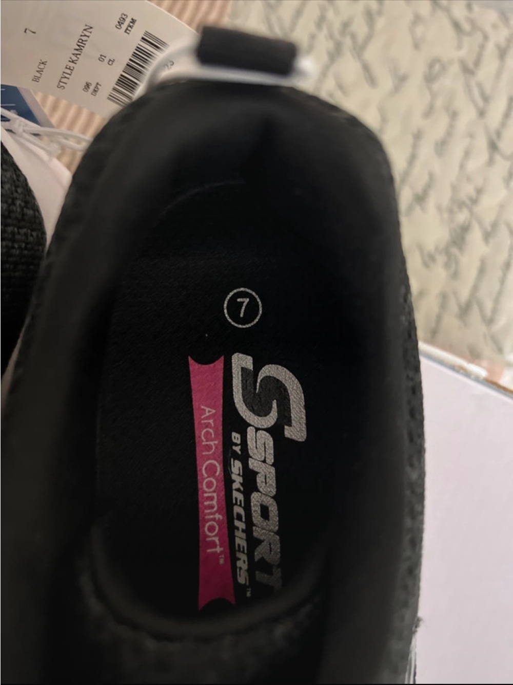 Skechers Black Knit Lace-Up Sport Sneakers (Arch fit) - Picture 6 of 10